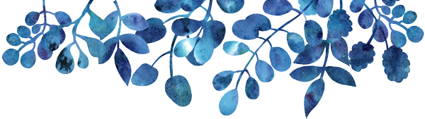 blue leaf motif