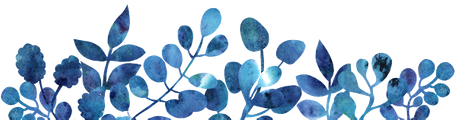 stylized blue leaf motif