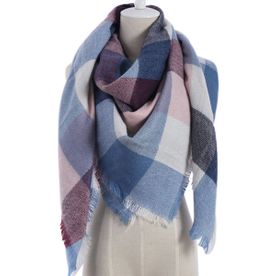 Pink & Blue Large Triangle Scarf