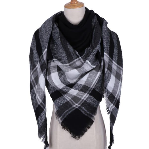 Black & White Large Triangle Scarf