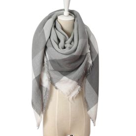 Grey Large Triangle Scarf