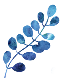 stylized blue leaves