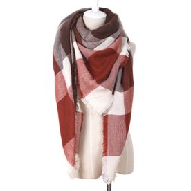 Coffee White Large Triangle Scarf